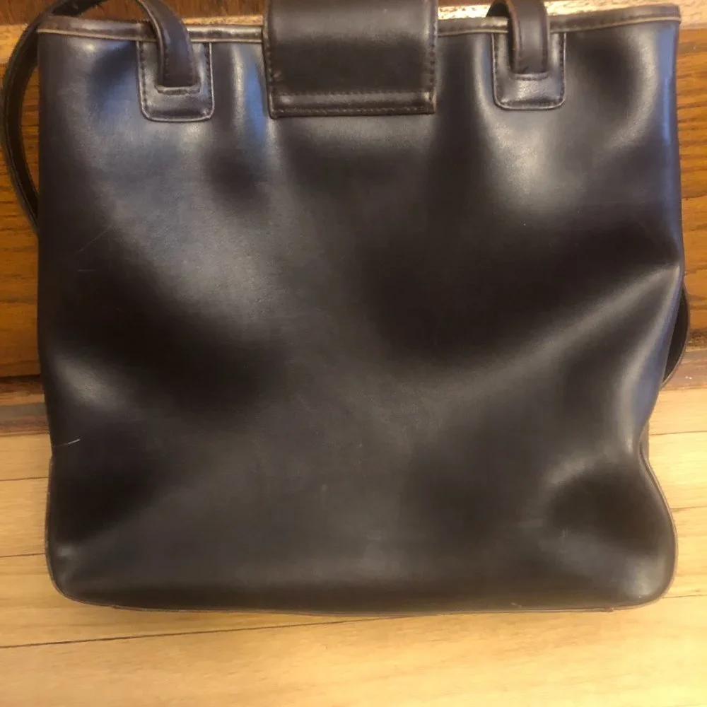 Vintage Liz Claiborne Lush Brown Leather Classic Shoulder Bag / Satchel - Picture 16 of 16